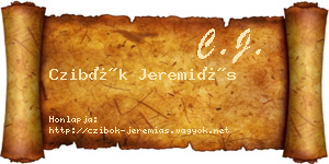 Czibók Jeremiás névjegykártya